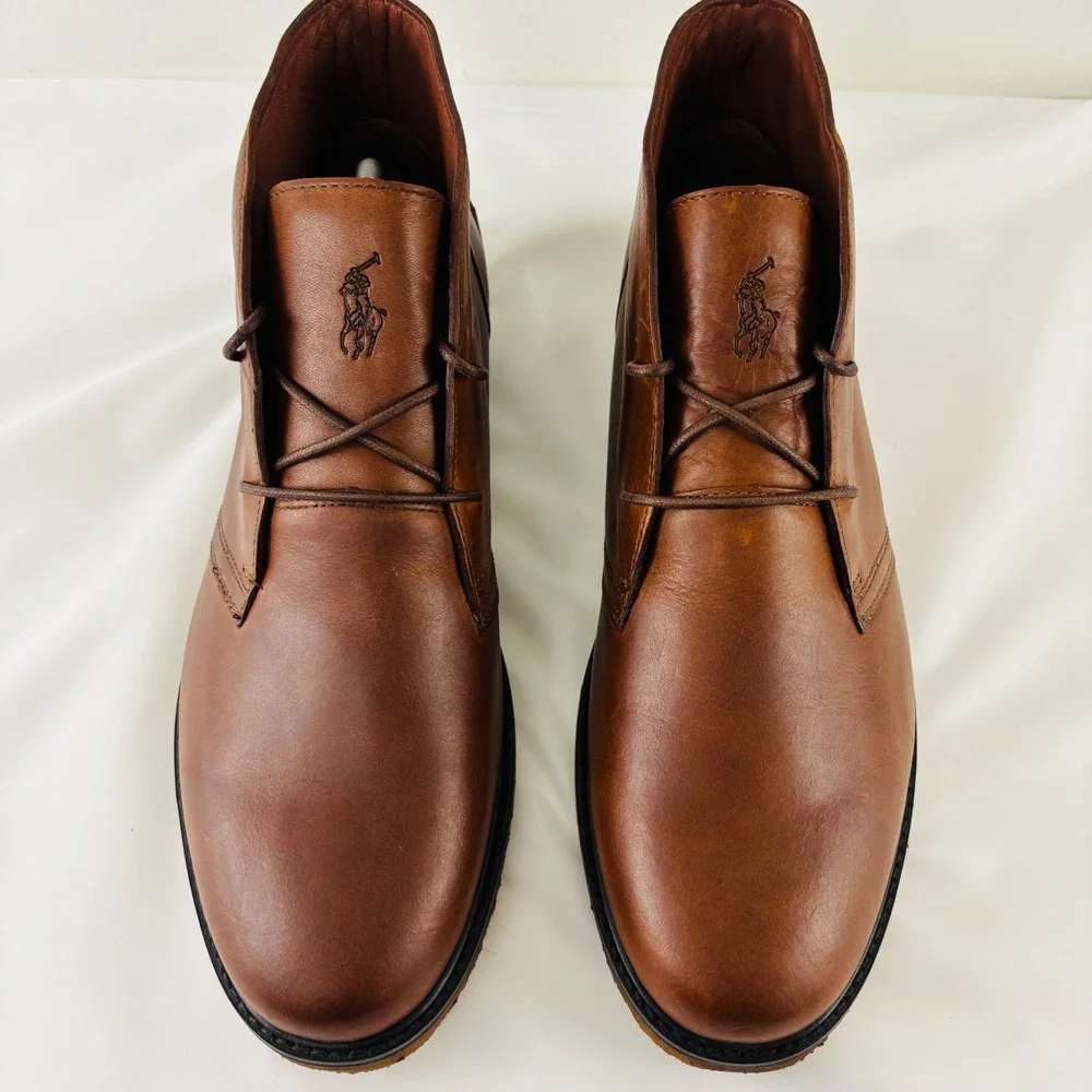 NWOT Polo Ralph Lauren Marlow Leather Chukka Boots Brown Men 11.5D MARLOW-BO-CSL